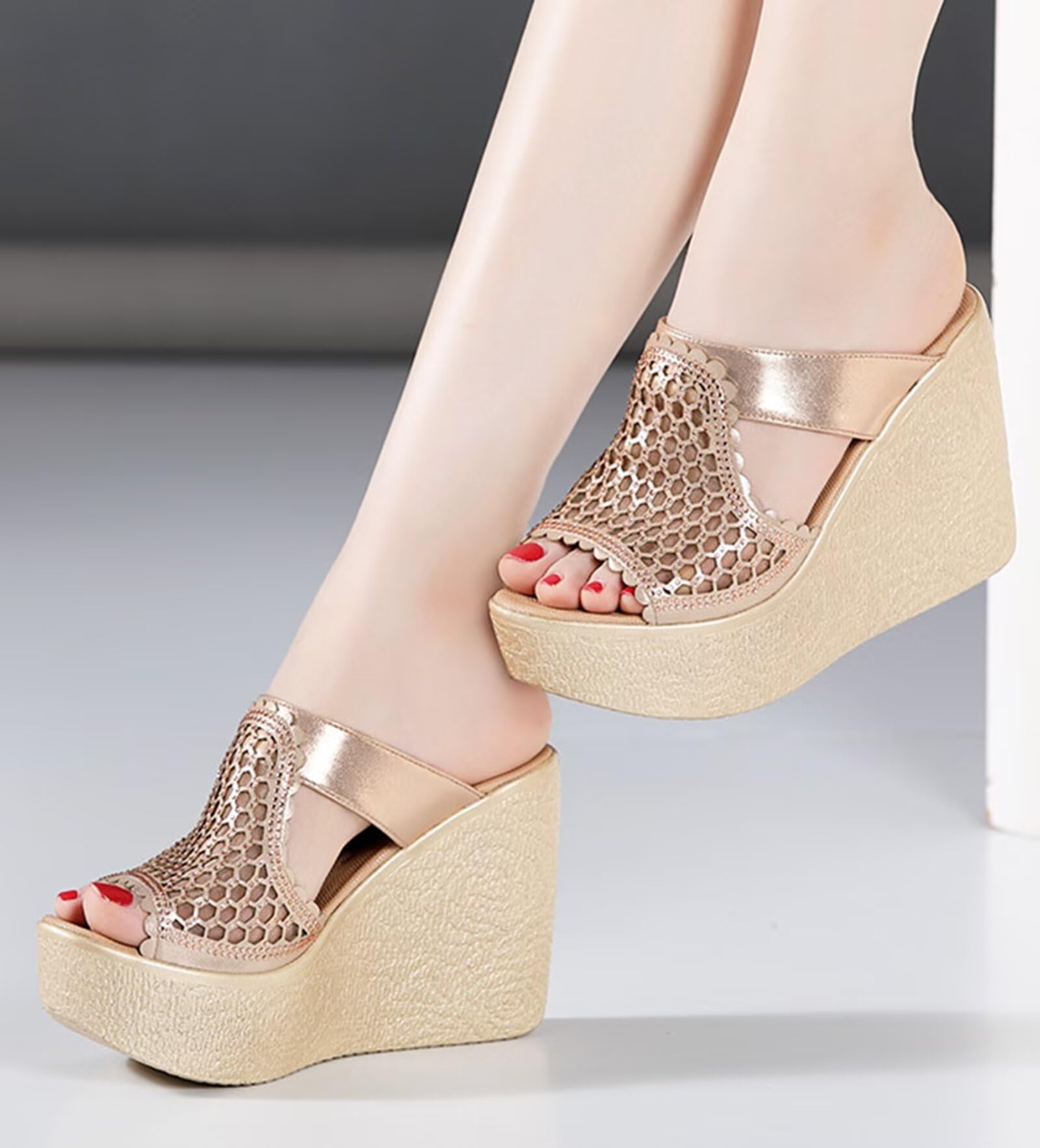 HNVAVQ Sandali con Zeppa Donna Estivi - Scarpe con Plateau Eleganti