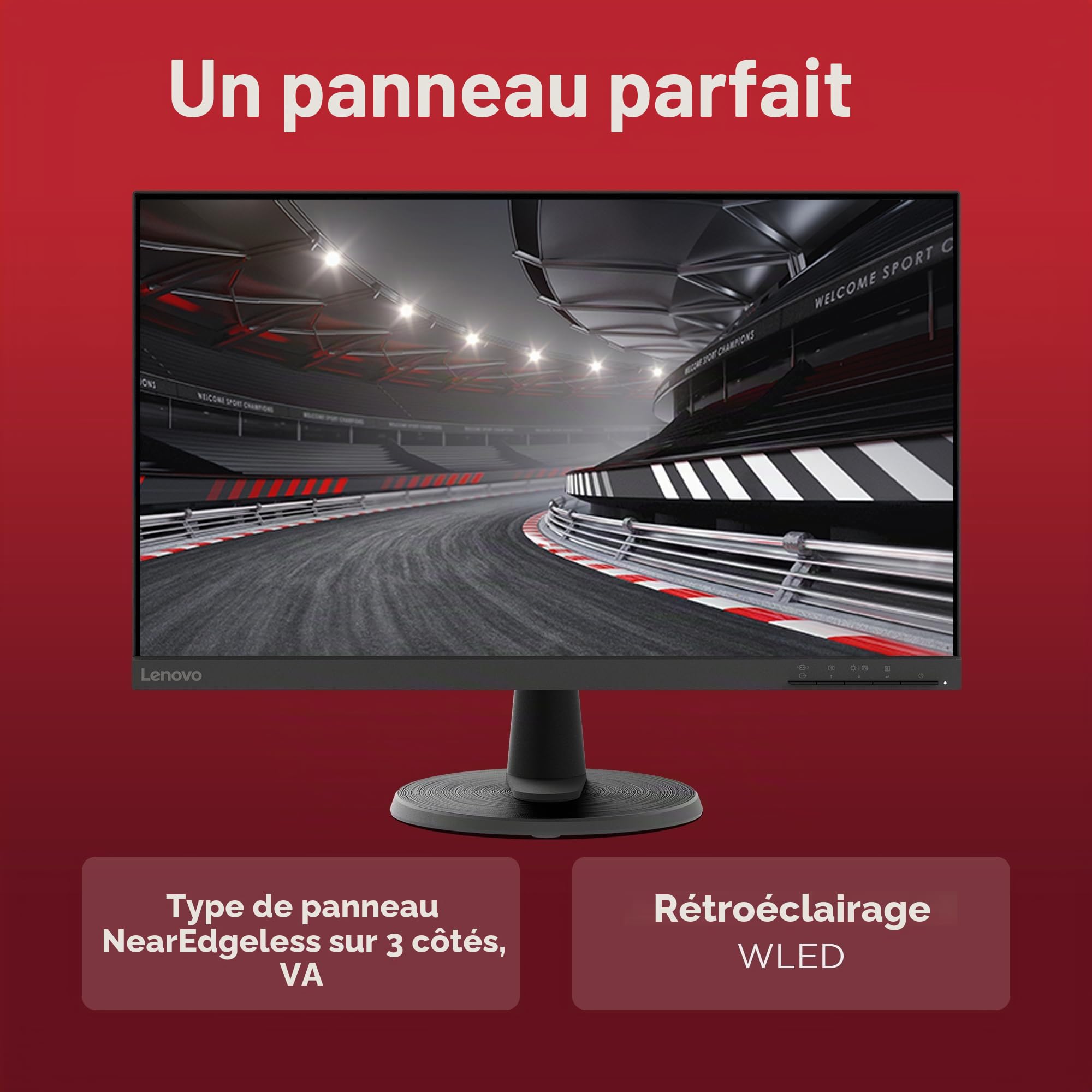 Lenovo D24-45 Moniteur - Écran FullHD 24 Pouces (1920 x 1080, VA, Bords Ultra-Fins, AMD FreeSync, 4ms, 75Hz, câble HDMI, entrée HDMI + VGA) - Raven Black - Exclusive Amazon, 2022