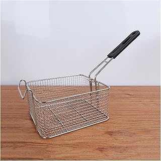 Panier de Chef Panier à frire en acier inoxydable avec poignée anti-échappée Friteuse électrique Friteuse Friteuse Française Panier carré Filtre à huile carrée Panier à frire pour Frites Légumes