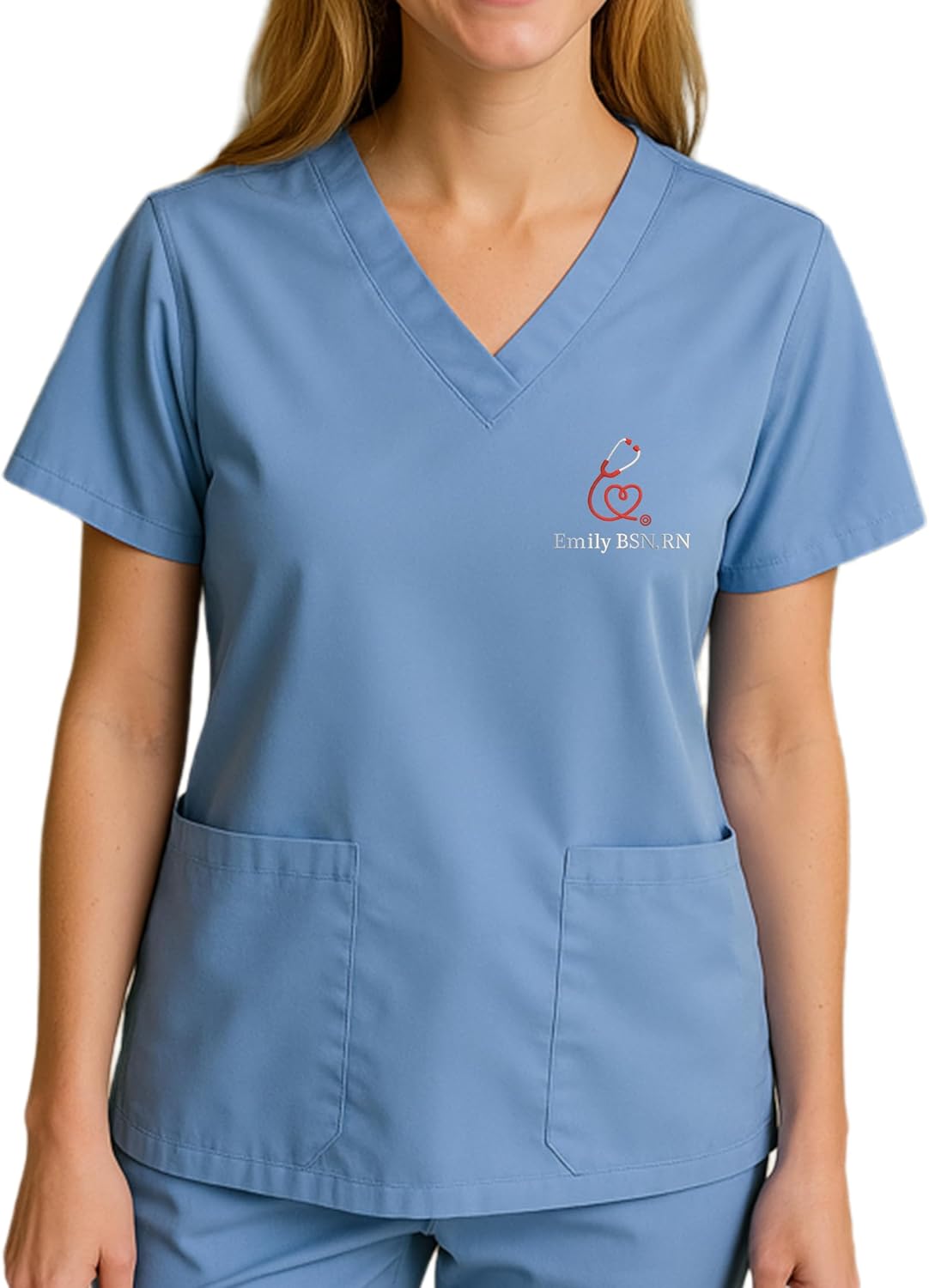 Custom Text Name Scrub Set for Men Women, Personalized Name Medical Uniform RN CNA LPN,Custom Healthcare Gifts 2