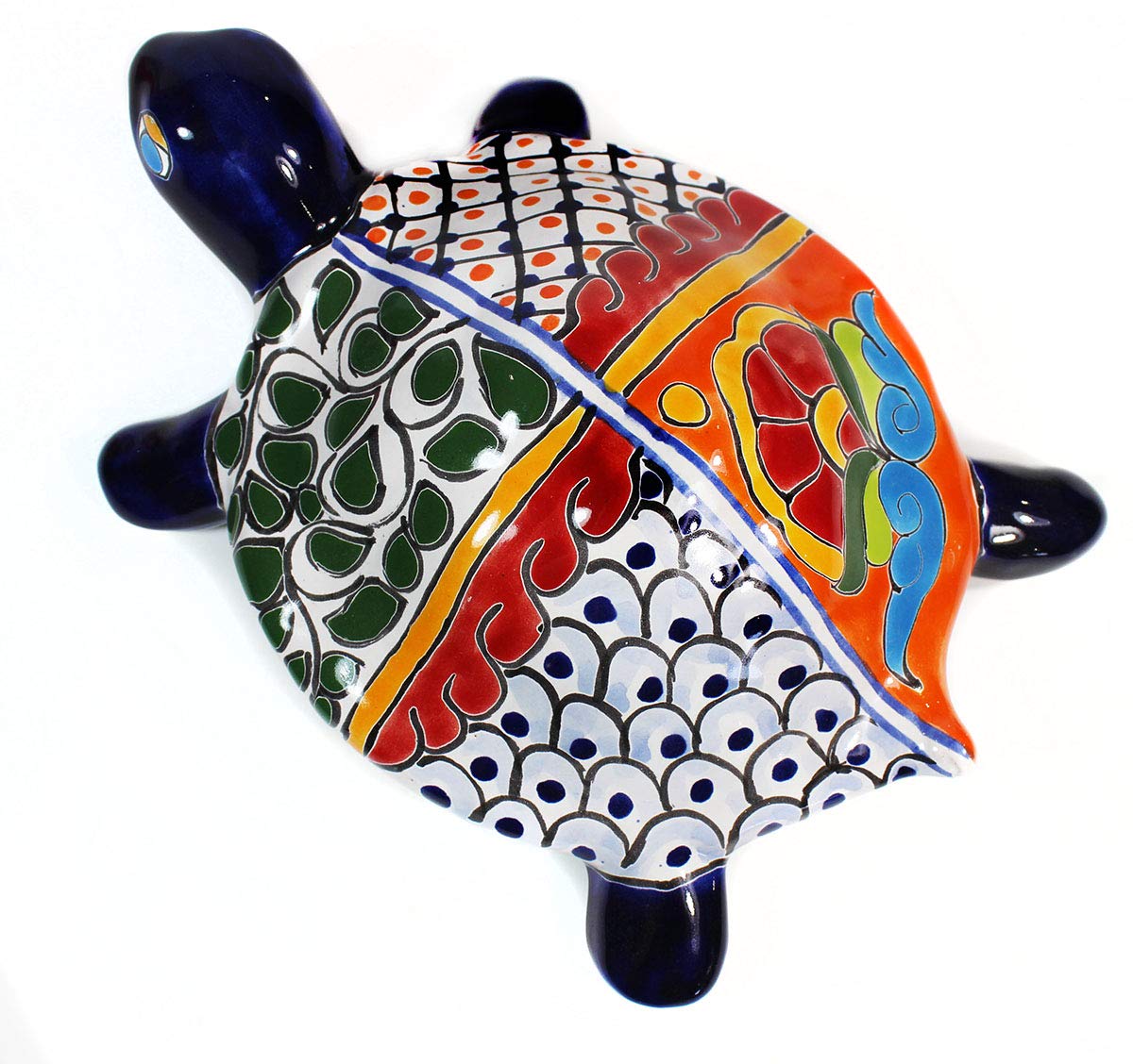 Tierra Fina Talavera Large Wall Turtle - 7" W x 10" L (Blue Body)
