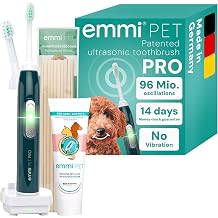 Emmi-pet PRO Ultrasonic Toothbrush Set for Pets Deep-Cleaning, No-Brushing