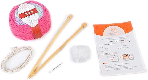 Miniatura 2 de KikaPaka Kit de tejido de bricolaje - Crea un juego de bufanda y guantes arcoíris o juego de mochila y guantes  Tejido para principiantes