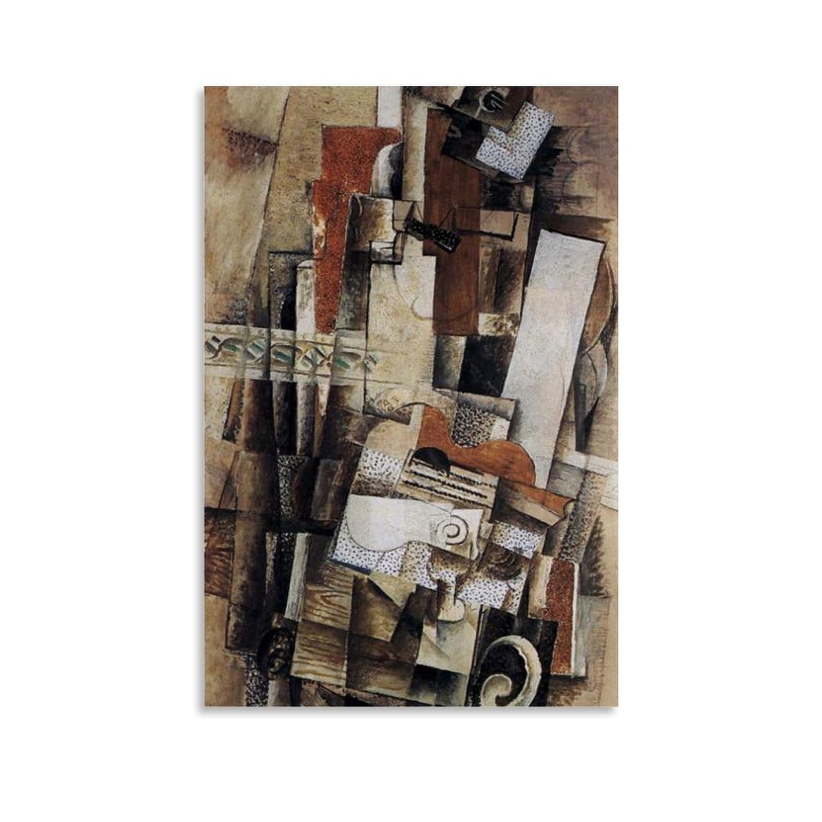 YiQuSoft Georges Braque 1914, Man With A Guitar Poster Room Aesthetic Print Art Wall Painting Canvas Modern Bedroom Decor Unframe-style 08x12inch(20x30cm)
