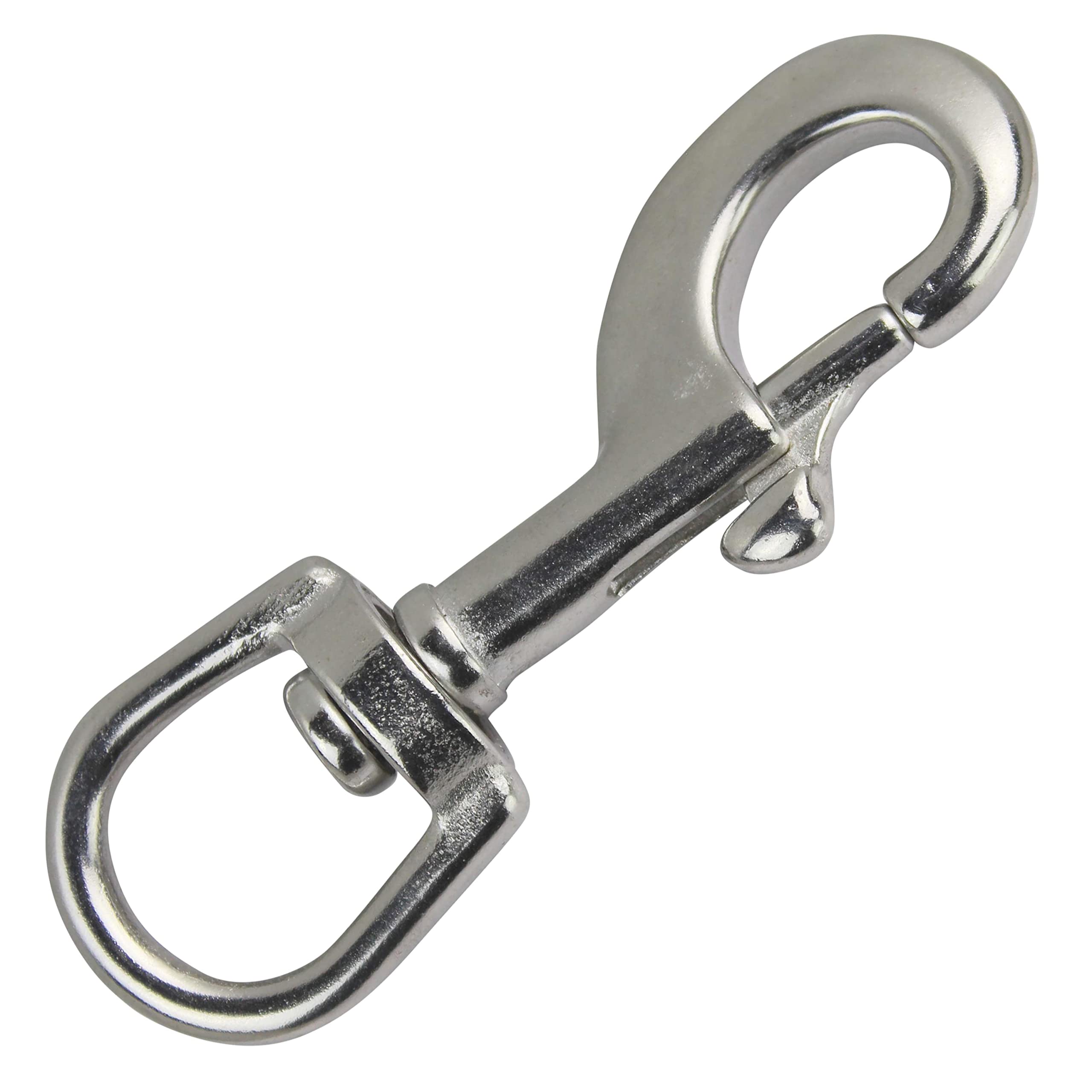 DERING Karabiner Haken mit Drehgelenk 5x87 mm 10 Stück Edelstahl Wirbelkarabiner