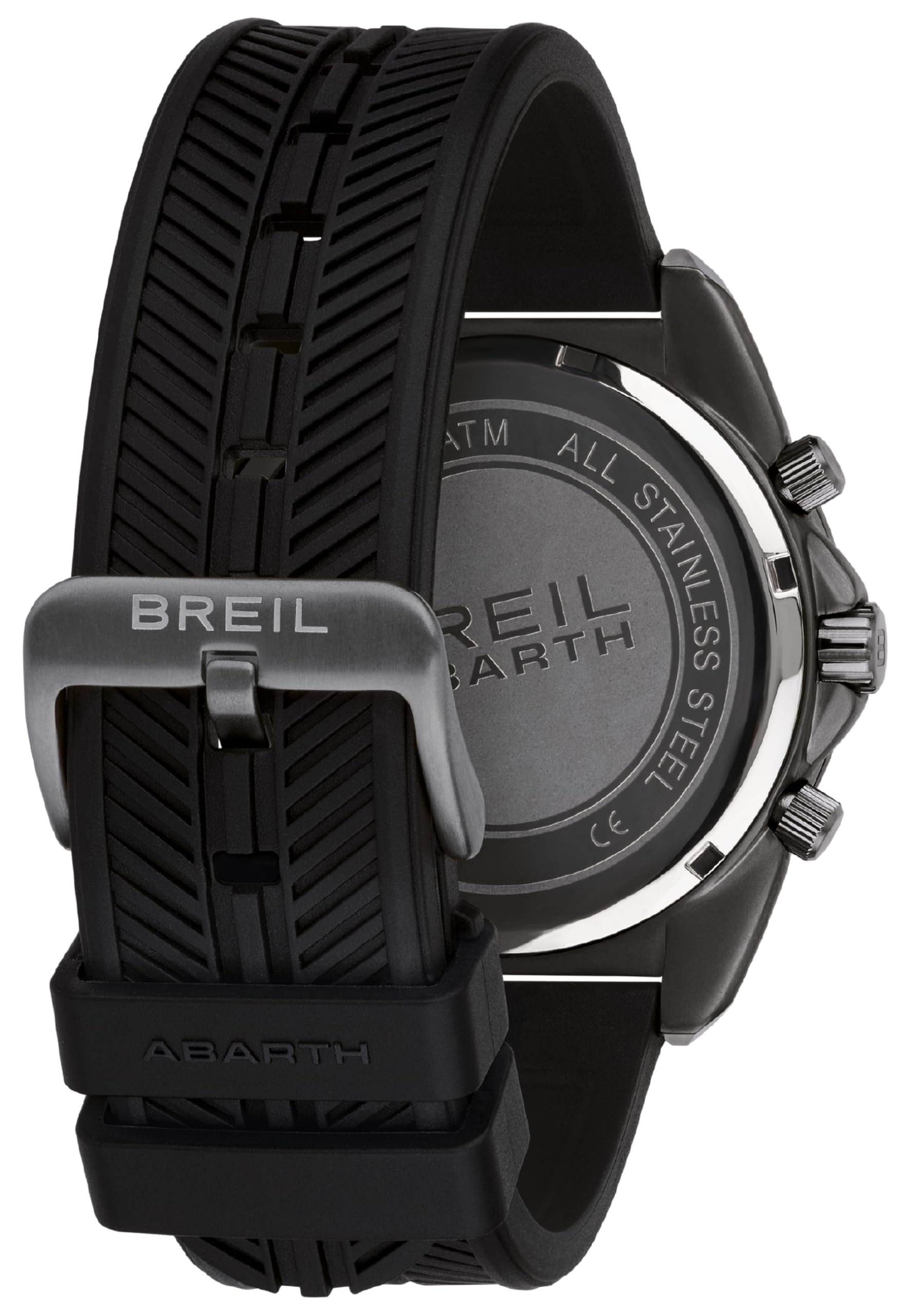 Breil Uhr Herren, Armband aus Farbiger Stahl, Gehäusedurchmesser 43 cm | Sammlung ABARTH, Uhrwerk Quartz Analog, Wasserbeständig bis 100 Meter, Schmuck als Geschenkidee Herren