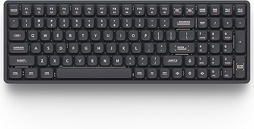 IQUNIX Magi96 Teclado mecánico inalámbrico de perfil bajo  Diseño completo de 100 teclas, intercambiable en caliente, retroiluminación RGB, aluminio