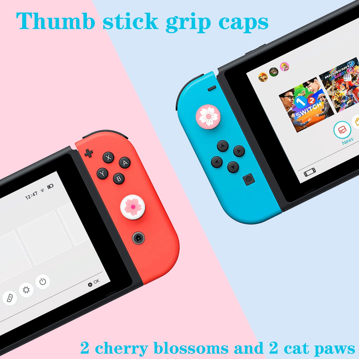 OLDZHU Étui de Transport Rose pour Nintendo Switch - 10 en 1 Accessoires Pack Roses avec Couverture de Protection Dure,Protecteur d'écran en Verre,Support réglable,Capuchons de poignée de Pouce