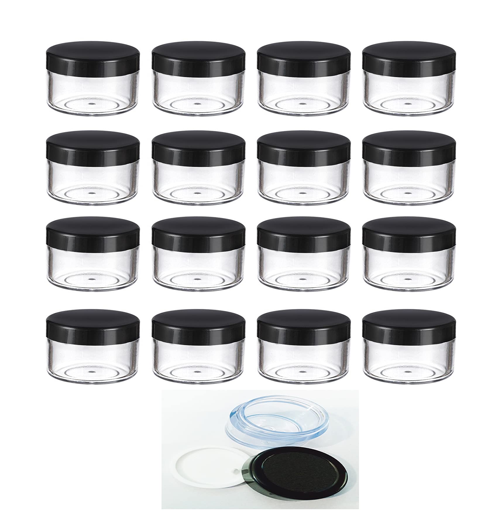 WorldWesties 15g Empty Cosmetic Container san jar 16Pcs Multipurpose Cream,kajal,Lip Balm,Powder refillable container15g(Pack of 16)Pcs