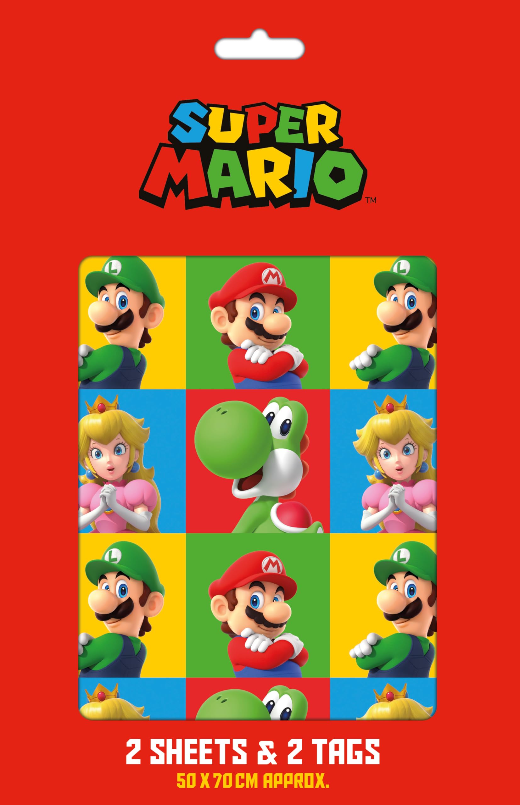 SUPER MARIO WRAPPING PAPER 2 Sheet 2 Tags BIRTHDAY GIFT WRAP