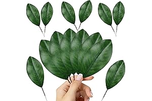 Artificial Magnolia Leaves - 50-Count Foliage for Decorations and DIY