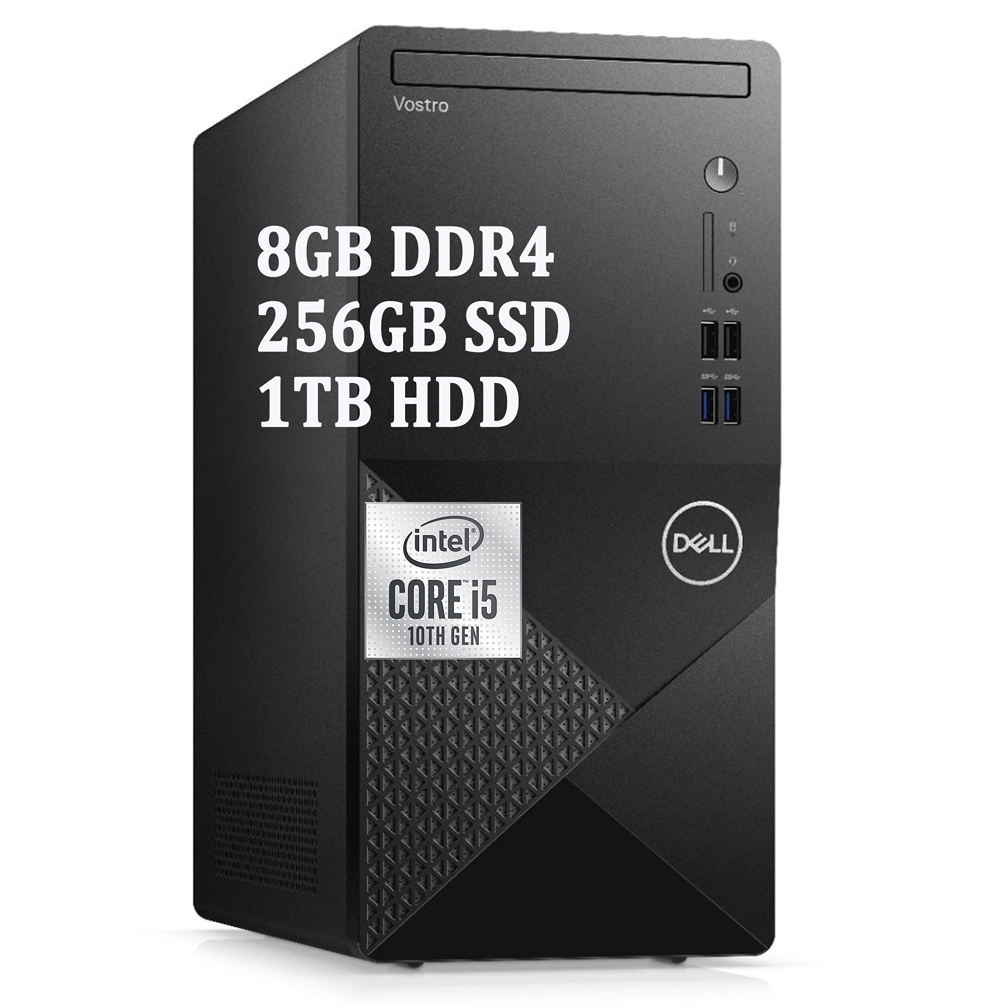 Dell Vostro 3000 3888 Premium Business Tower Desktop Computer I 10th Gen Intel 6-Core i5-10400 (> i7