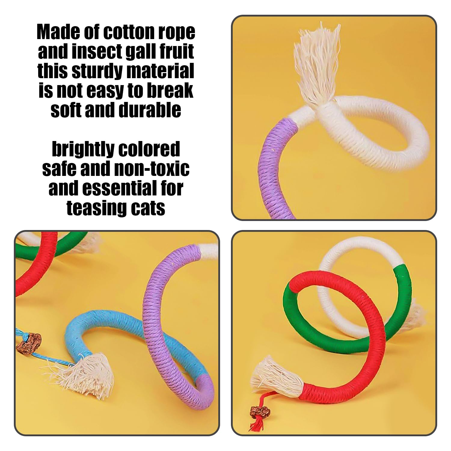 3 Long & Short Cat Chewing Rope for Teething - Cotton Molar Pet Toy - Image 3
