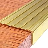 Brass Stair Nosing Trim - Anti-Slip Edge Protector for Wood & Tile Steps - Durable Threshold Cover(49x19mm)