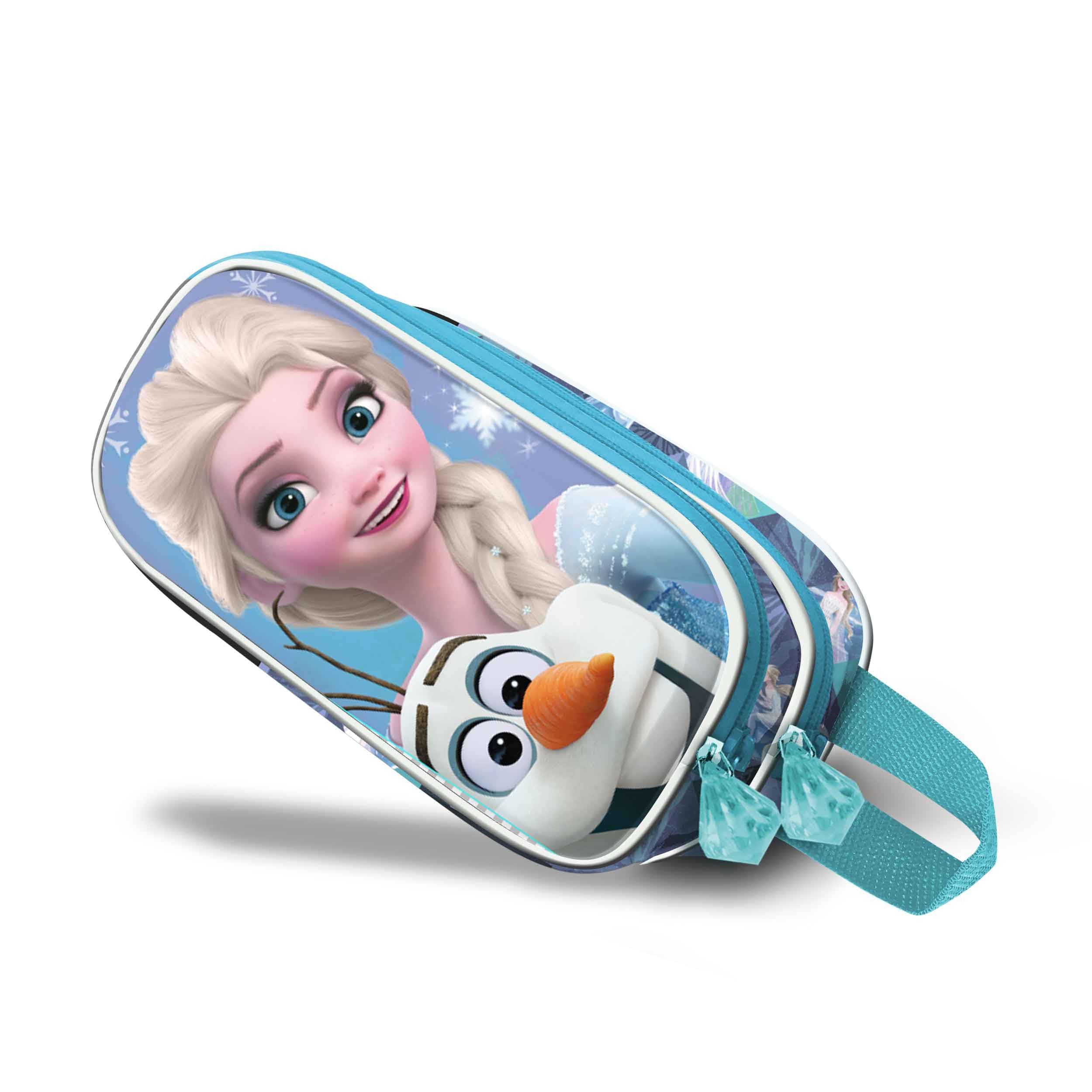 Disney Frozen 2 Sparkle-3D Double Pencil Case, Blue, 22 x 10 cm