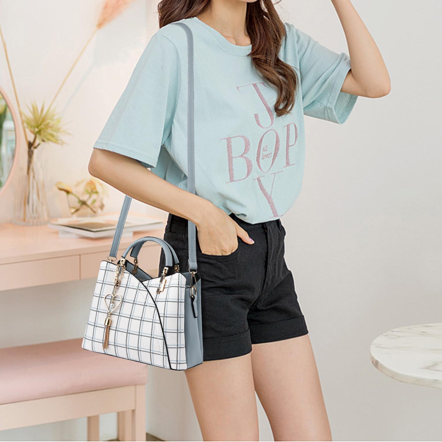 Xiaoyu Small Purses and Handbags for Women Fashion Crossbody Bag Lightweight Shoulder Bag Top Handle Satchel Purse - Image 4