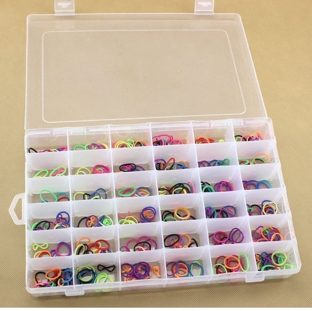Tomota Plastic Organizer Box with Dividers, Compartment Organizer Box