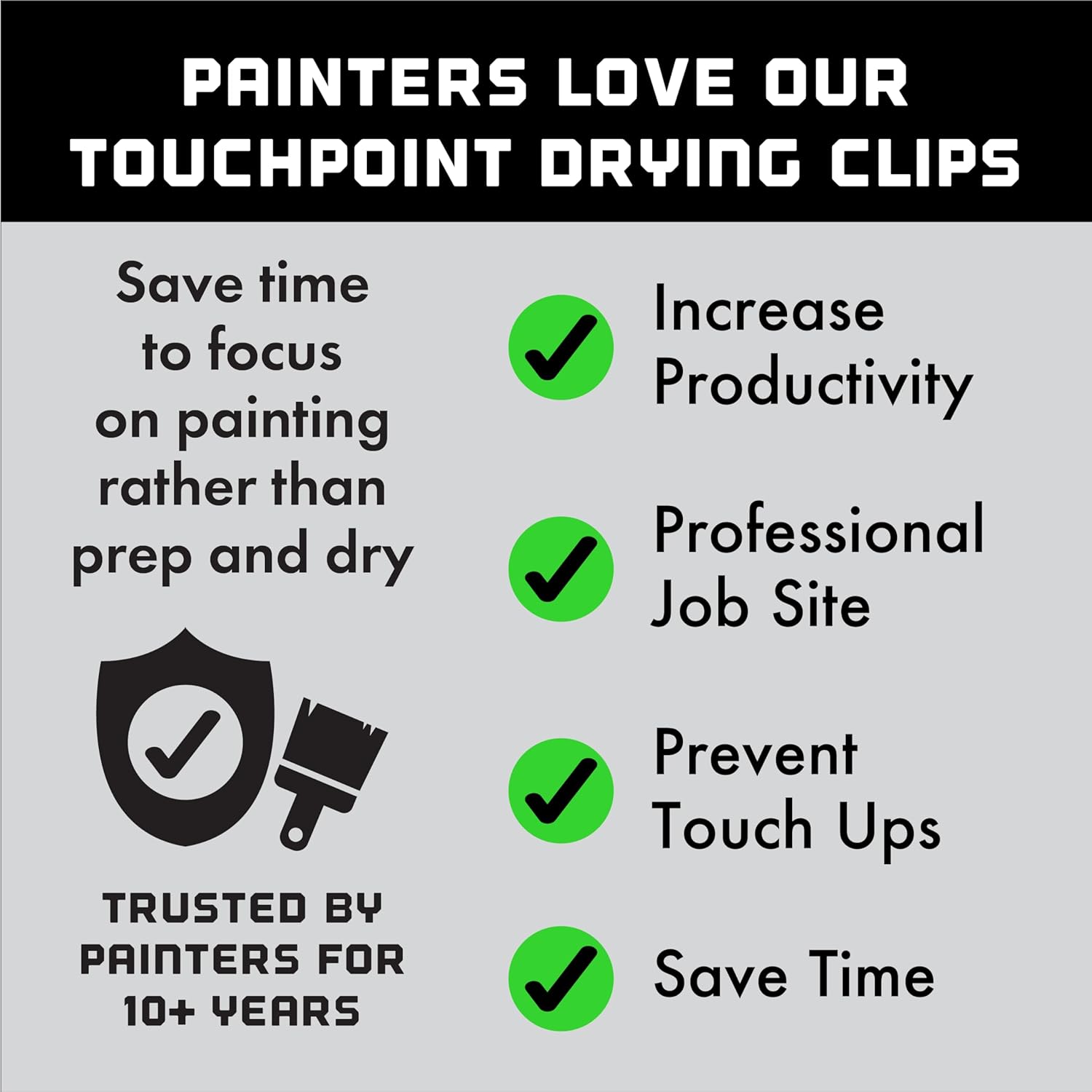 Touch Point Drying Clips for Drying Man Doors, Cabinet Doors & Trim, Prevents Touch Ups, Reduce Point of Contact for All Painters, for Use with Erecta-Rack 10 Level Paint Drying Rack Kit