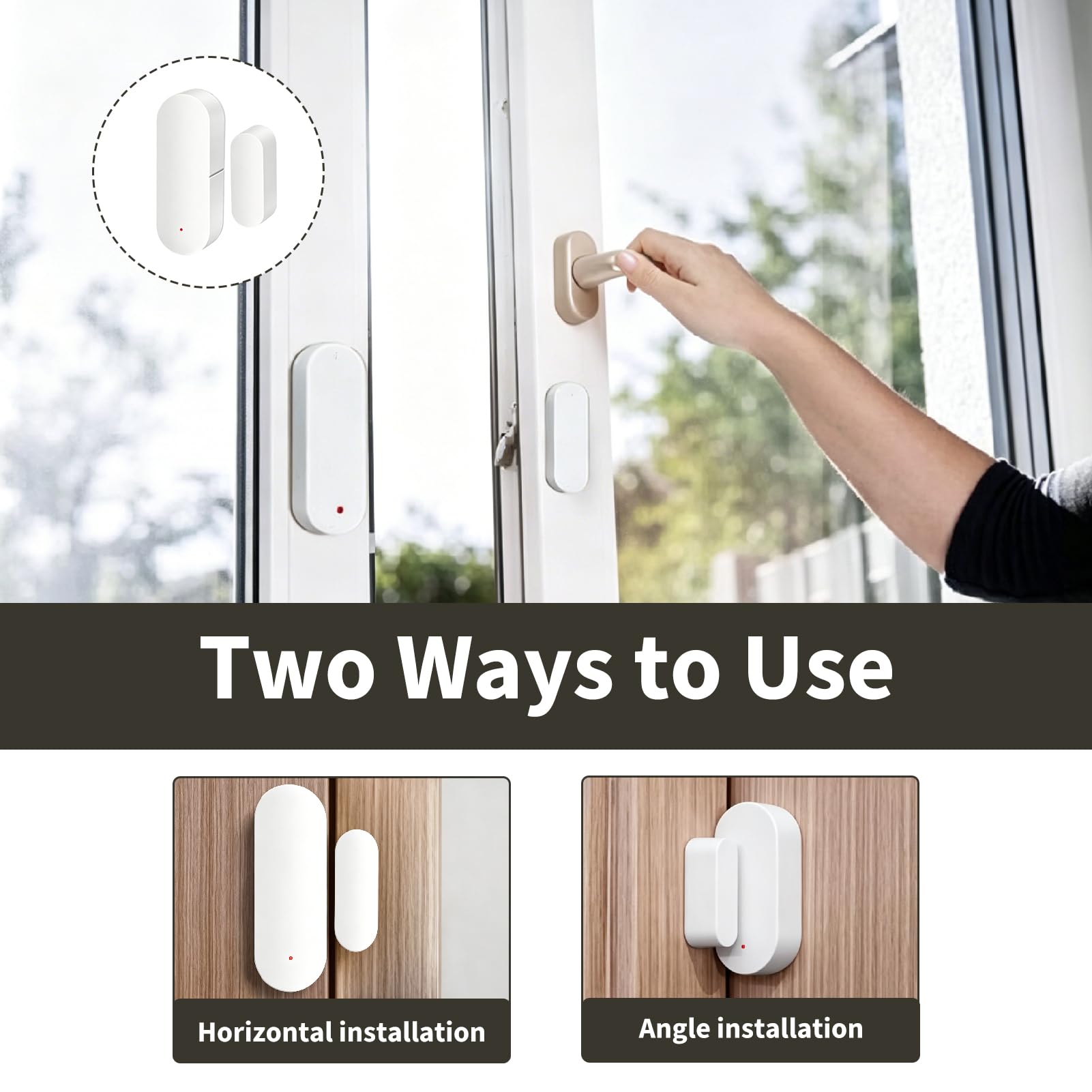 WiFi-Türsensor, intelligenter Türmelder, kabellos, Fensteröffner mit Benachrichtigung in Echtzeit, kompatibel mit Alexa Google Assistant, direkte WLAN-Verbindung ohne Gateway