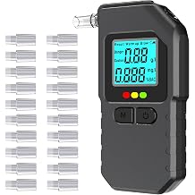 Breathalyzer Alcohol Tester Portable BAC Device with Digital Display, Includes 20 Mouthpieces, Accurate Personal Breathalyzer for Party, Driving, and Safety, Compact, Easy to Use