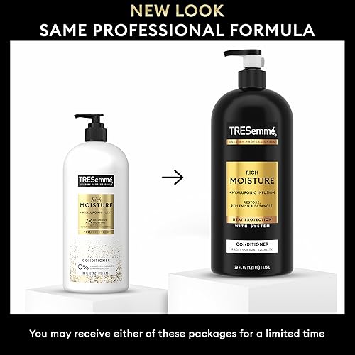 Miniatura 3 de TRESemmé Acondicionador hidratante de humedad rica con bomba para cabello seco formulado con tecnología Pro Style 39 fl oz