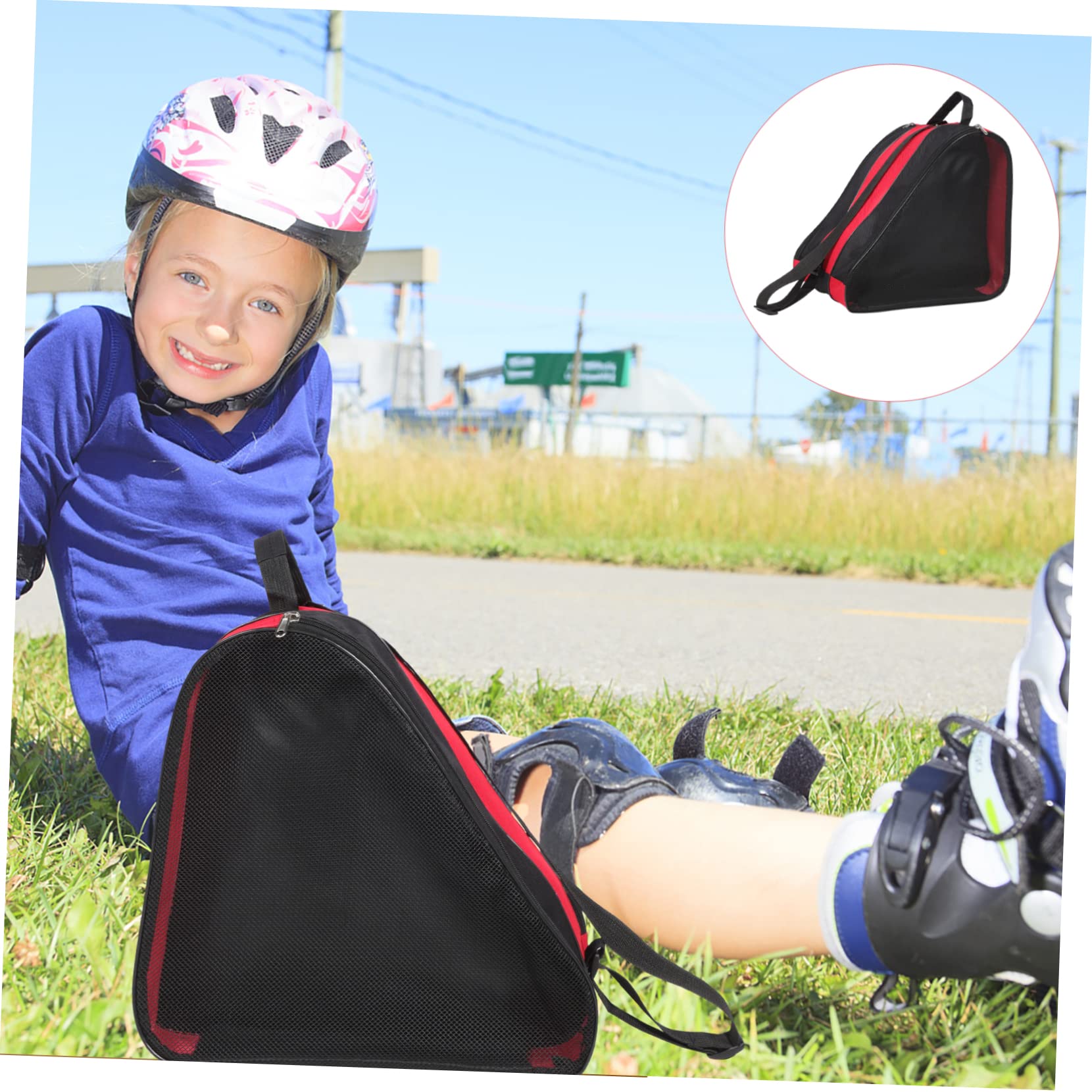 Abaodam Borsa per Pattini a Rotelle 2 Pezzi Oxford Cerniera | Roller Skates e Inline Skates, Cordino per Trasporto, Riutilizzabile e Facile da Pulire