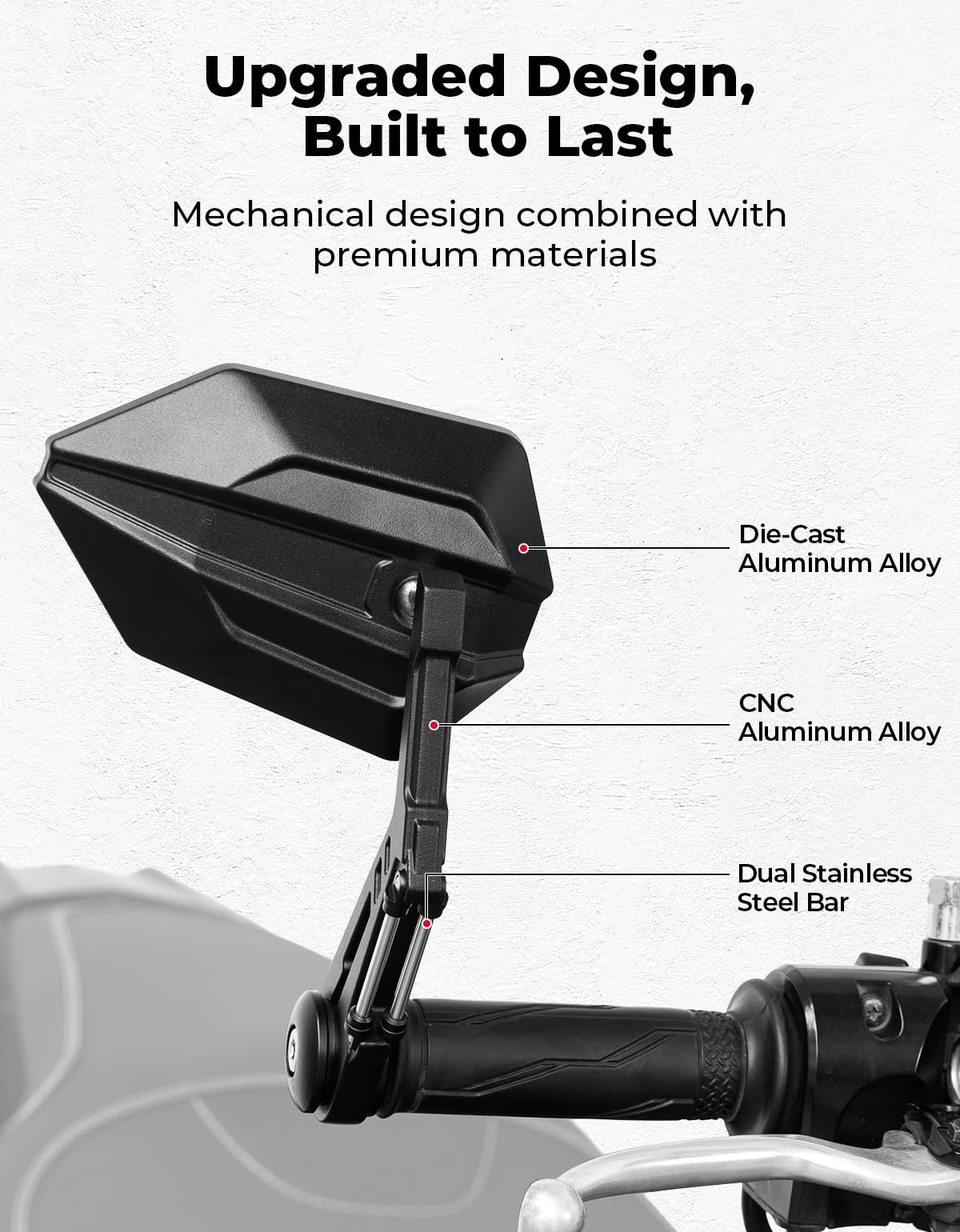 Specchietti Retrovisori Moto KEMIMOTO - Omologati CE, Universali Per Manubrio 22mm - Foto 7