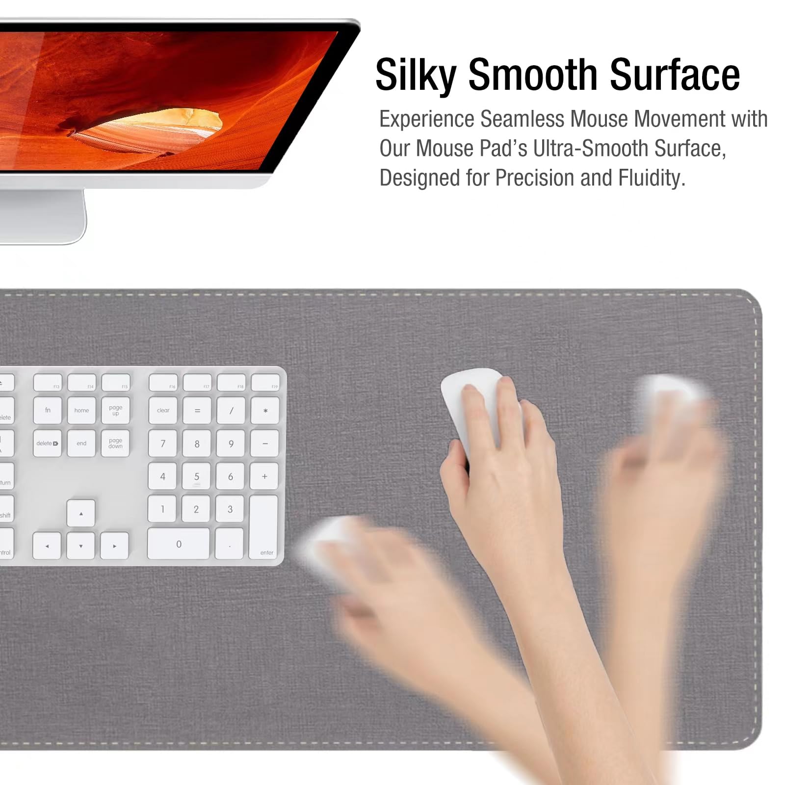 Onlytop Sous-main chauffant et tapis de souris – Température réglable et arrêt automatique, grand sous-main de bureau chaud en cuir imperméable avec base antidérapante pour une utilisation au bureau