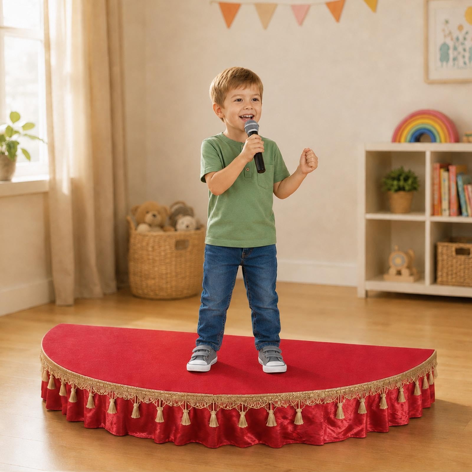 Plateforme de scène portable avec jupe amovible, scène pour enfants