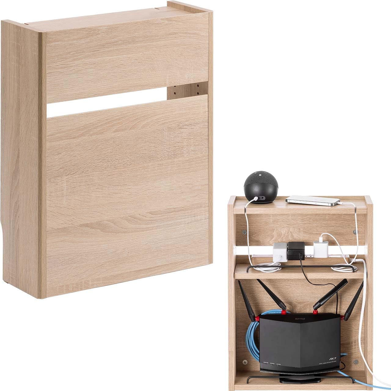 Amazon.co.jp: サンワダイレクト ケーブルボックス ルーター 収納 幅