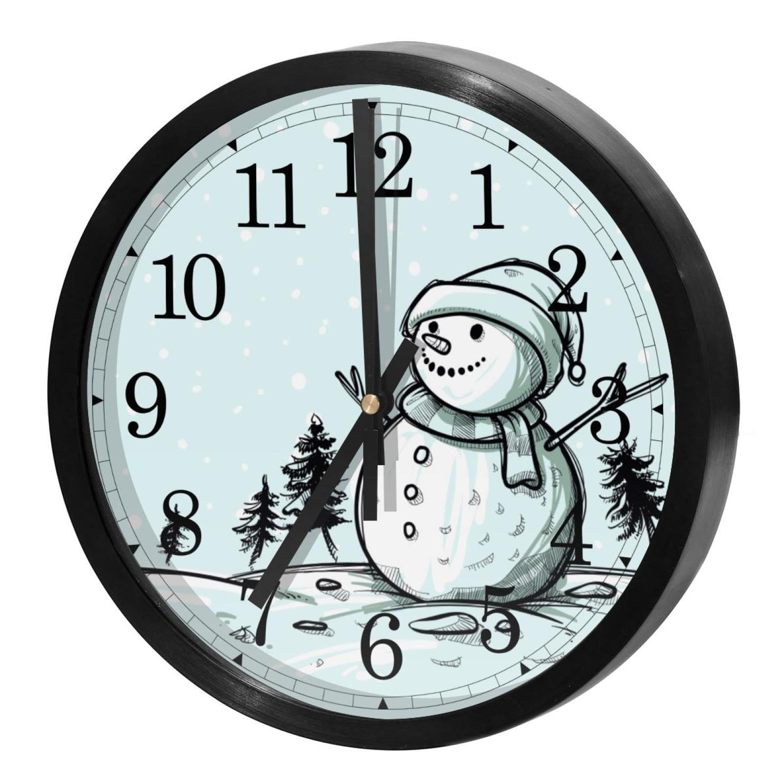 Horloge murale à quartz silencieuse à piles ronde pour bureau et école