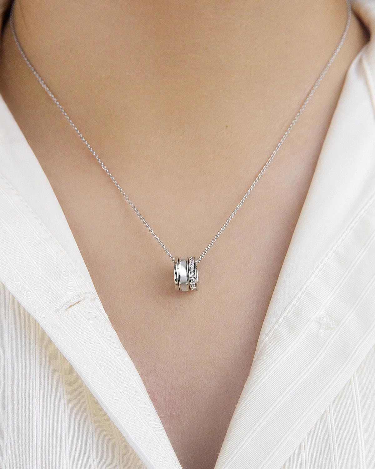 14k Gold Plated Circle Pendant Necklace for Women Dainty CZ Gold Necklace for Women - Image 2