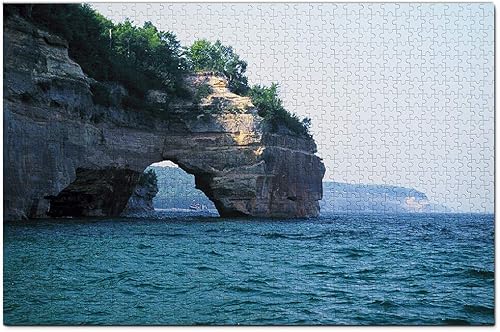 Estados Unidos América Munising Pictured Rocks Michigan Jigsaw Puzzle 1000 piezas Juego de obras de arte de viaje recuerdo de madera