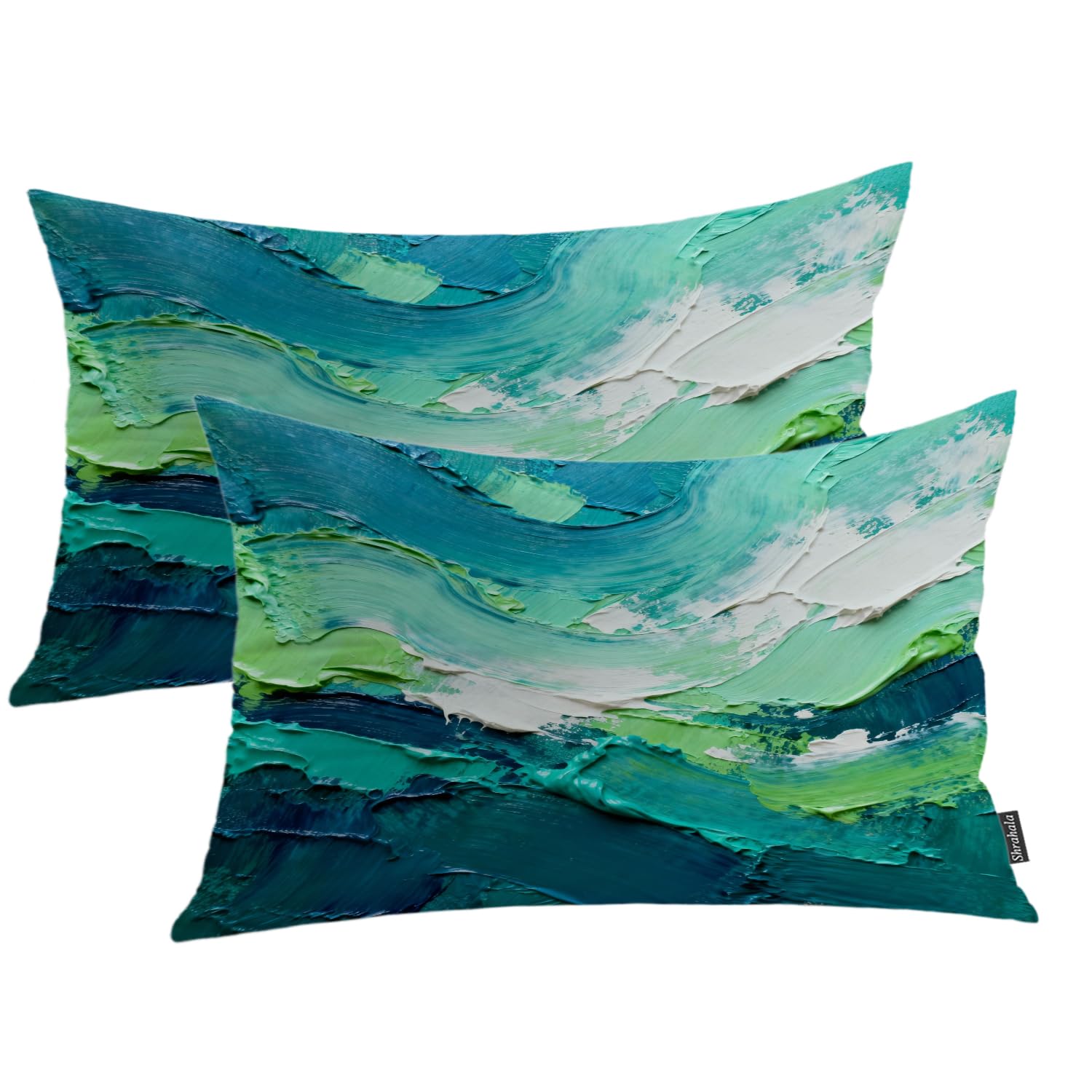Coussin de canapé abstrait turquoise pour transformer l'ambiance déco de votre chambre