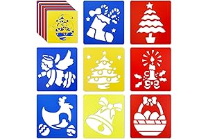 24 Pack Reusable Christmas Stencils for Kids - 5.9 x 5.5 Inches...