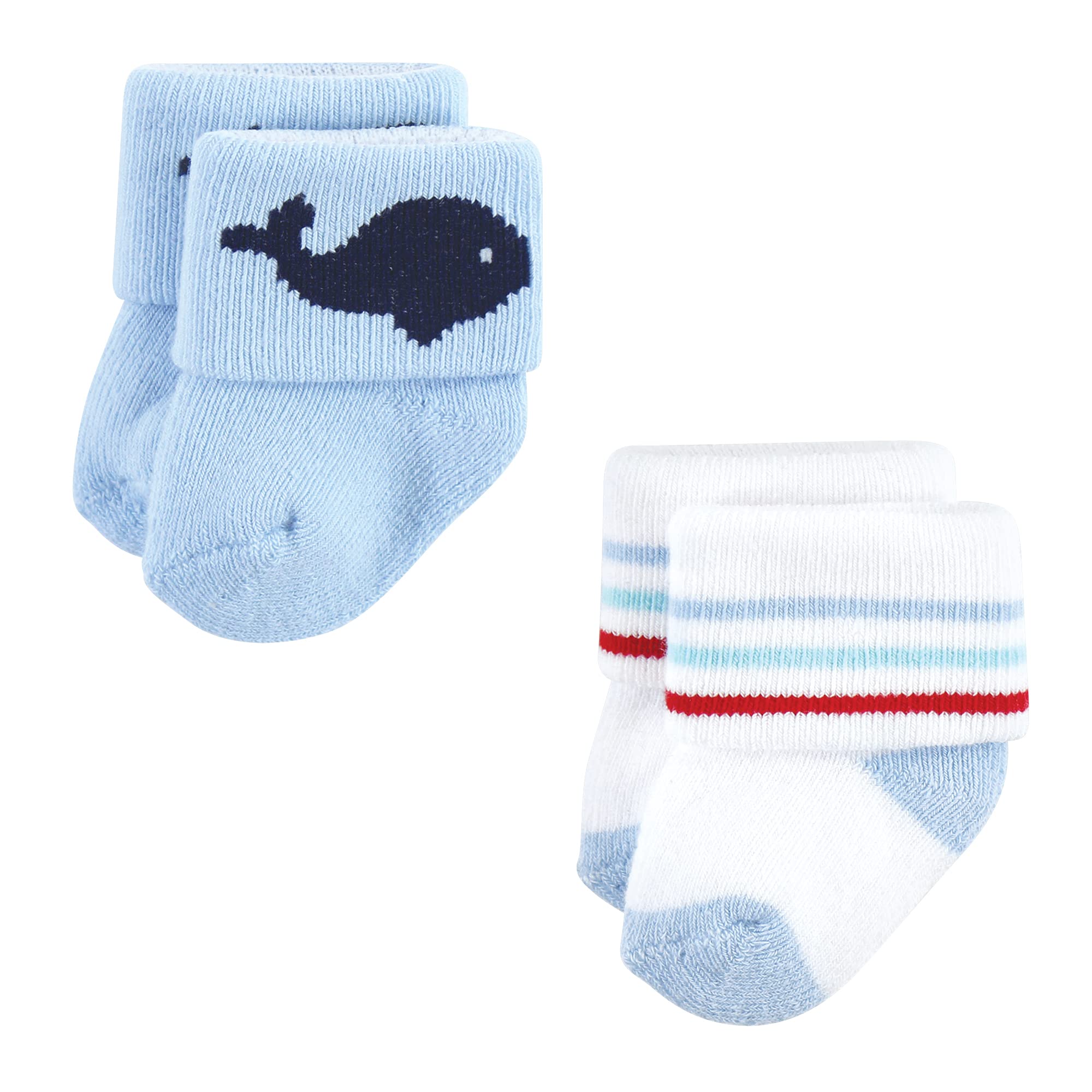Hudson Baby Baby Cotton Rich Newborn and Terry Socks, Sea Creatures, 0-6 Months