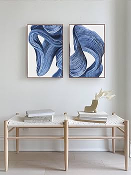 The Art of e Quaintance　Blue Amazon.com: Arjun Blue Abstract Wall Art Canvas for Living