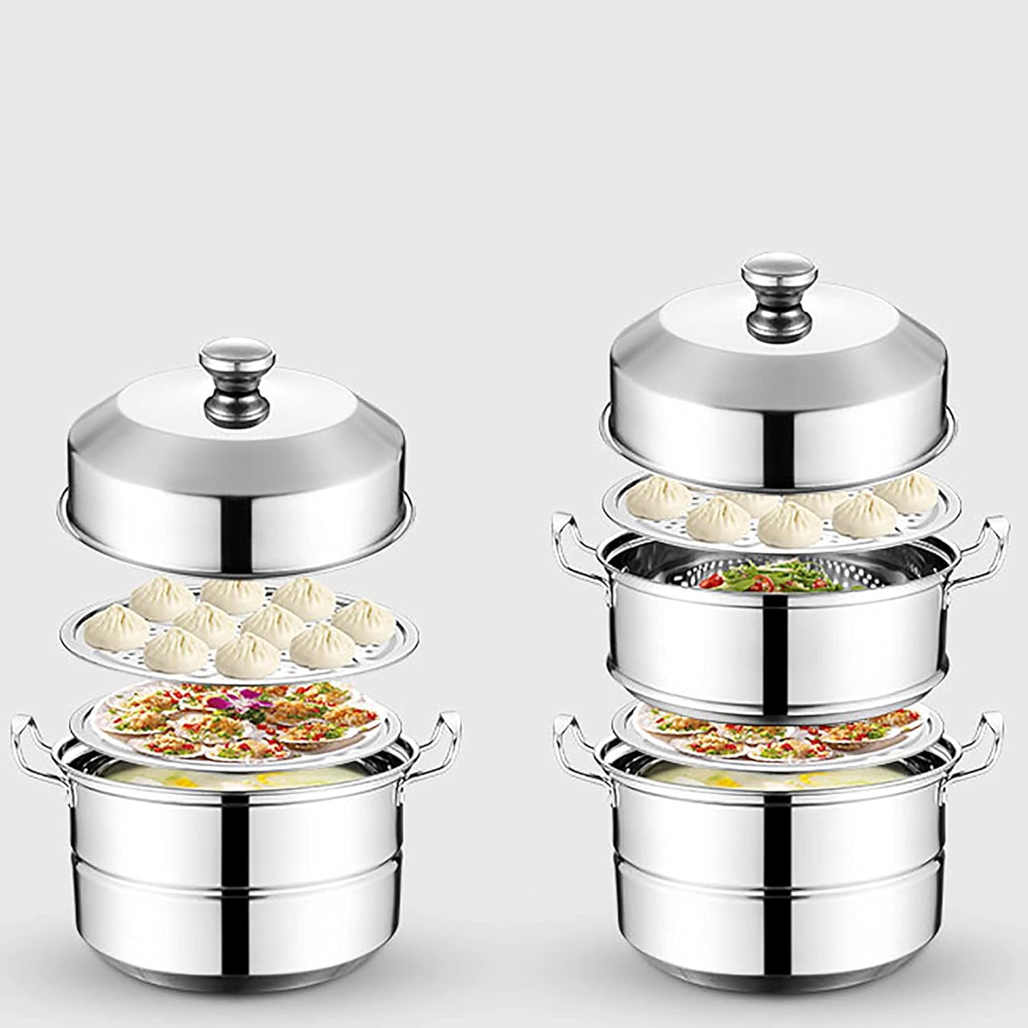 Steamer/stockpot stainless steel restaurant/commercial large gas stove with thickened large capacity multi-layer steamer (Size : 34cm) (40cm)
