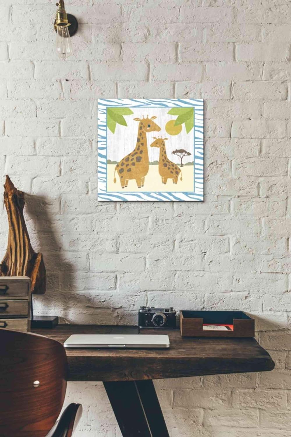 Epic Graffiti 'Safari Fun Giraffe' by Moira Hershey, Canvas Wall Art, 12"x12"