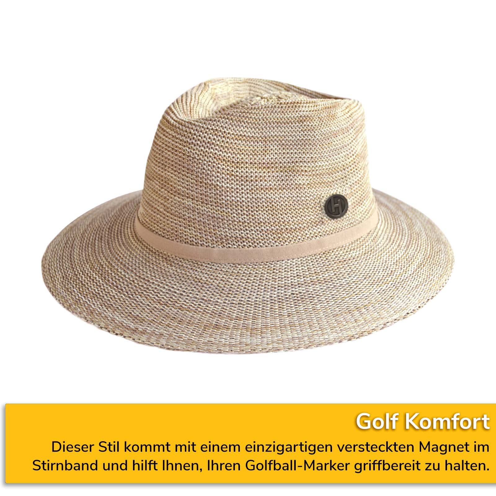 Aston Fedora Sonnenhut für Damen Rot Verstellbarer Golfhut UV-Schutz 50+