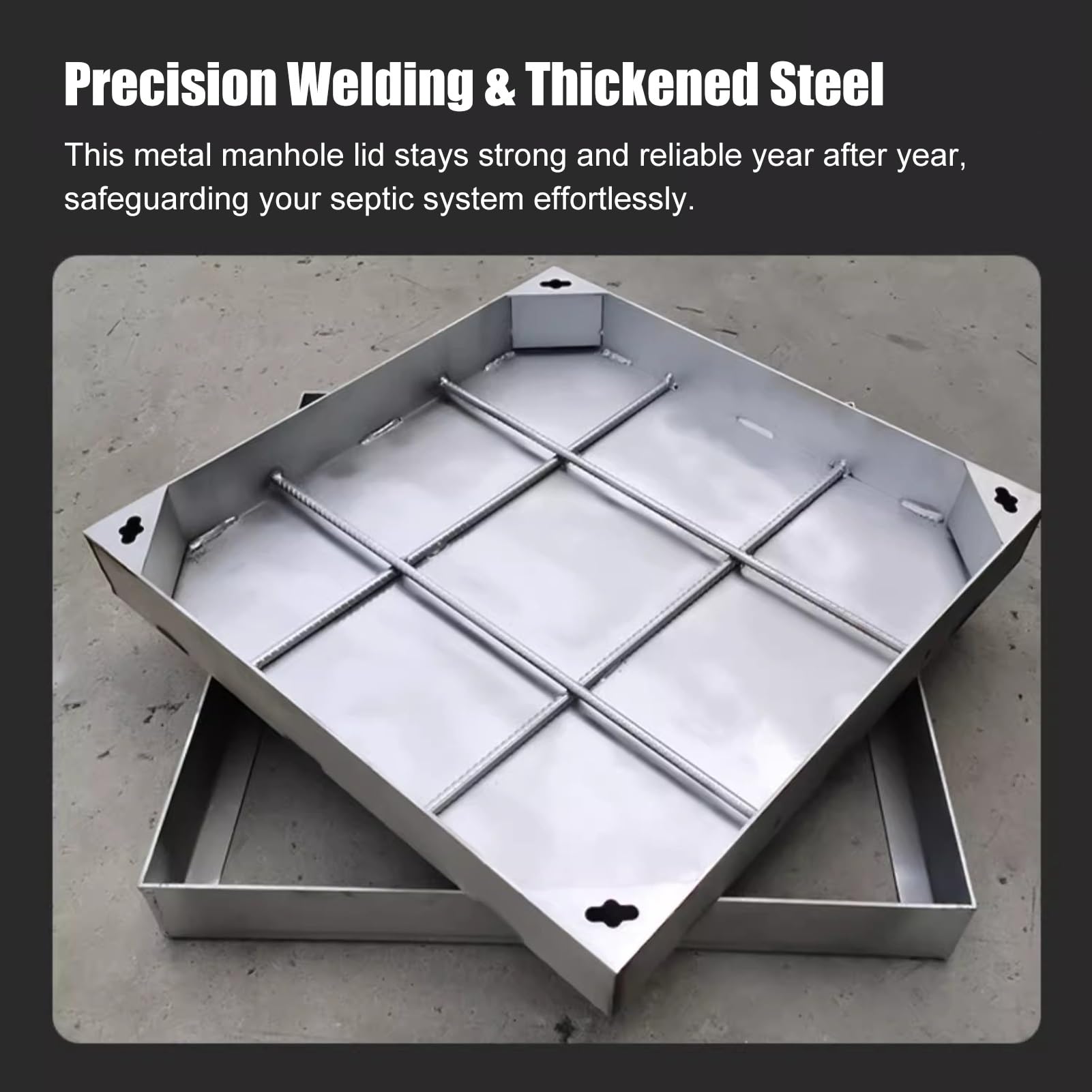 Tapas de tanque séptico con tapa metal for alcantarillado(40x80x5cm (15.7x31.5x2in))
