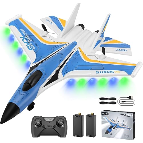 4DRC G1 RC Plane for Adults Kids, RC Airplane Fighter Jet 2.4GHz 4 Channel 6-axis Gyro Stabilizer RTF Glider Aircraft Plane Toys, Easy to Fly Remote Control Airplane Glider for Kids & Beginners