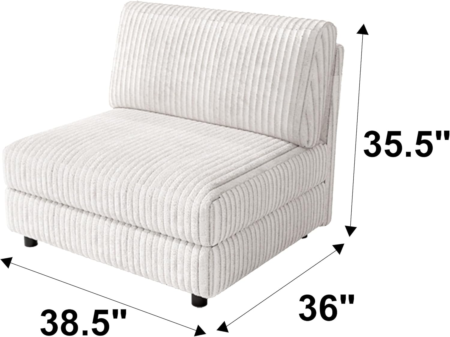 WEUP Middle Seat, with Luxurious Corduroy Upholstery (Beige)