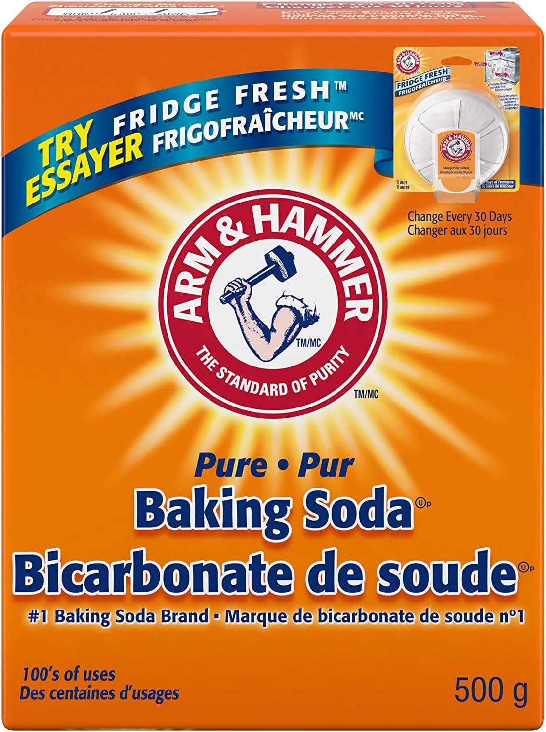 Arm and Hammer Baking Soda, 500 g, fridge fresh