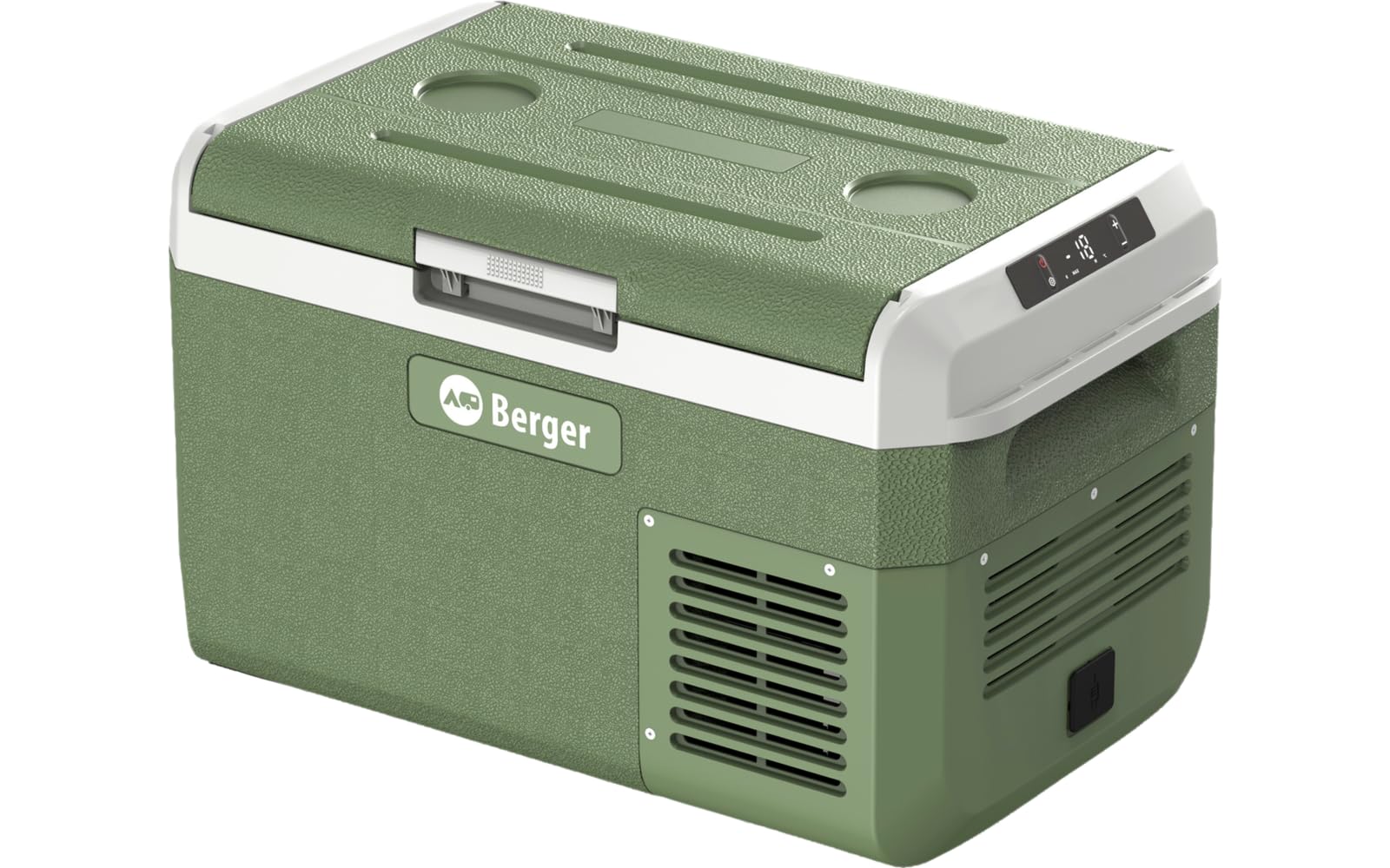 BERGER EPL Kompressor Kühlbox Elektrisch - Kühlbox Auto 12V/24V/230V mit Tiefkühlfunktion bis -20°C, tragbare Campingkühlbox mit Display & Batterieschutz für Auto, Wohnmobil, LKW & Reisen