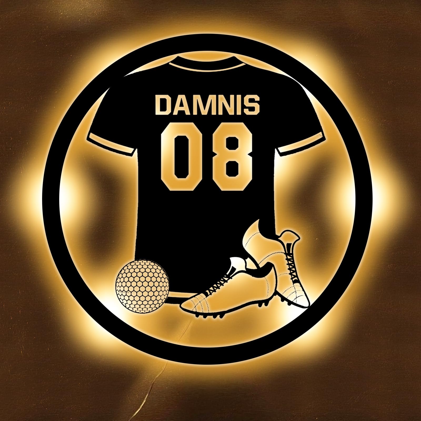 SSRUI Personalized Baseball Jersey Neon Sign, Baseball LED Neon Signs for Wall Decor, USB Powered with Dimmable Switch, 16 Colors, Metal, 8 inches, 10 inches, 12 inches, 14 inches