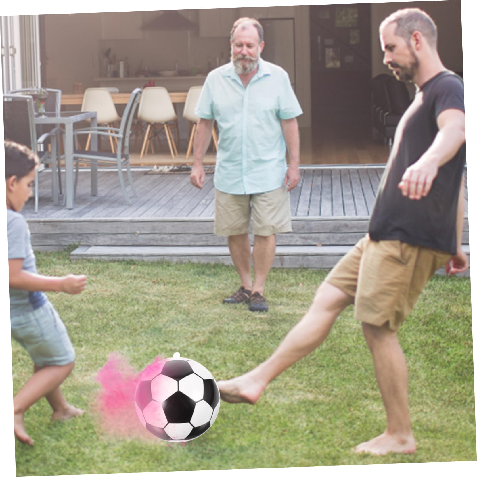 SOLUSTRE Gender Reveal Fußball Set Farbenfrohes Partyzubehör für Jungen Geschlechtsverkündung Dekorative Pulverwolke für Fußballfans Fußball Partydekoration