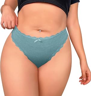 Seamless Lace Thong for Women No Show Thong Soft Sexy Panties S-4XL