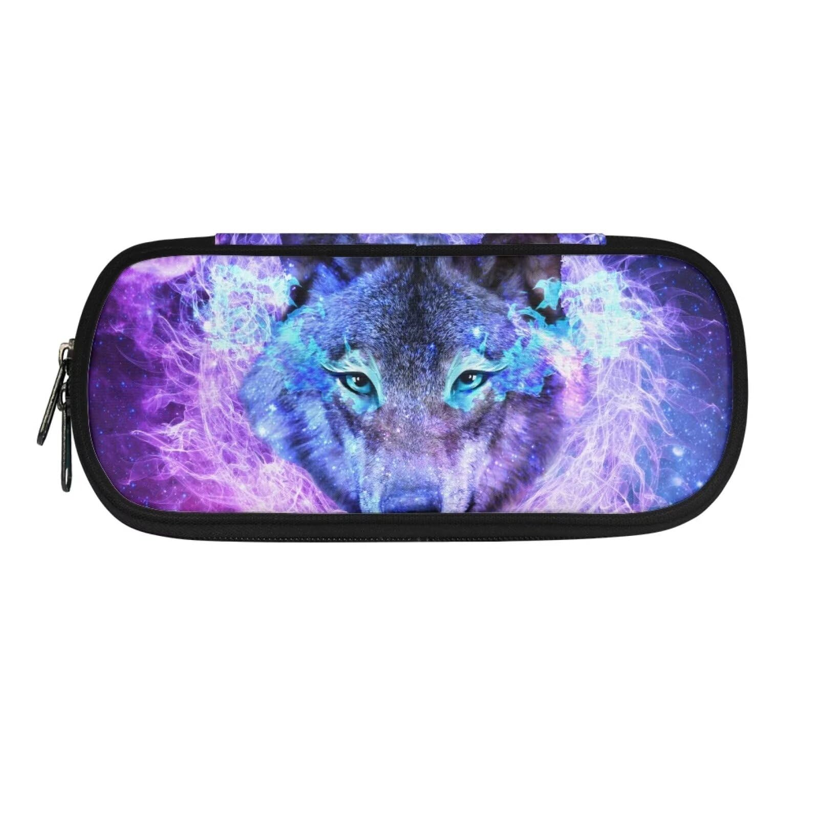 POLERO Galaxy Wolf Pencil Case for Boys School Pencil Pouch for Girls Office Stationary Organiser Supplies — image 1