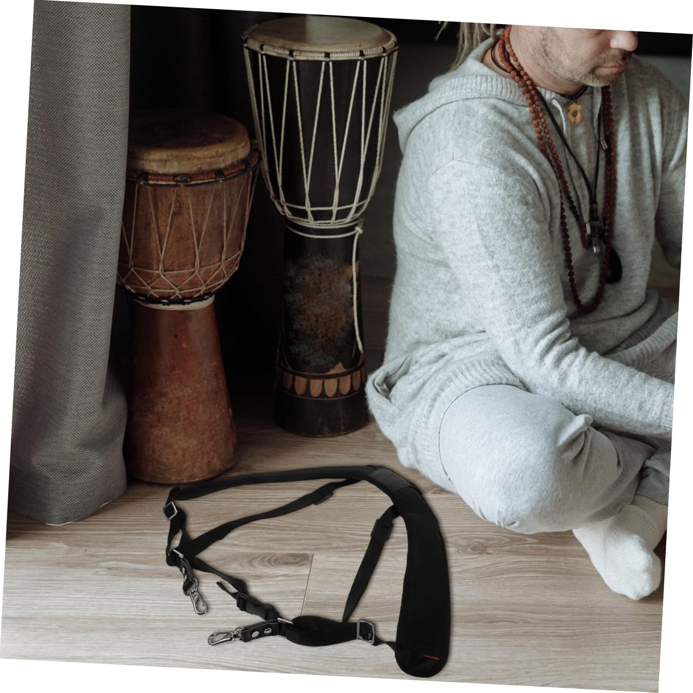 Correa para Djembe Ajustable y Cómoda Accesorio de Instrumento de Percusión para Africano y Pandereta Antideslizante y Duradera Uso al Aire y Conciertos
